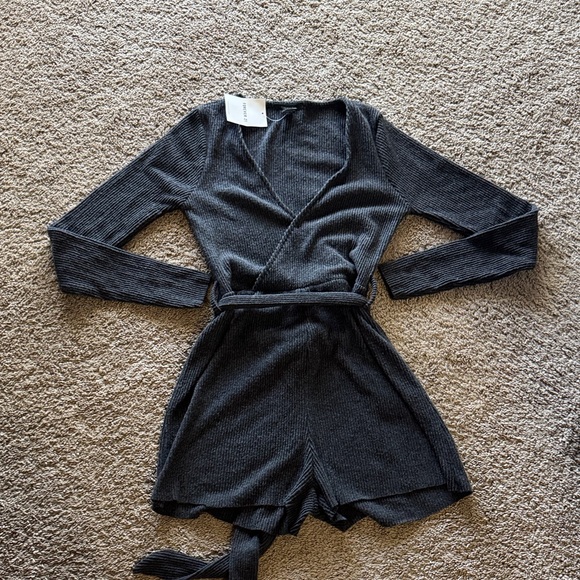 Forever 21 Dresses & Skirts - Dark grey Wrap Knit Romper